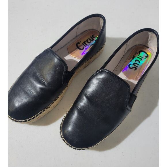 Sam Edelman Circus Women's Black Tan Camellia Platform Espadrilles Shoes Sz 9 - Picture 3 of 5